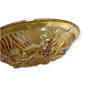 Carnival Glass Divided Relish Candy Dish Tray Bowl /Killarney-Marigold pattern